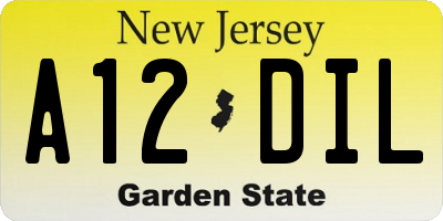 NJ license plate A12DIL