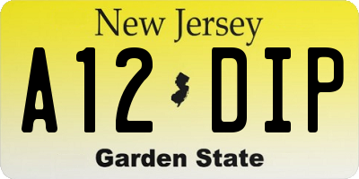 NJ license plate A12DIP