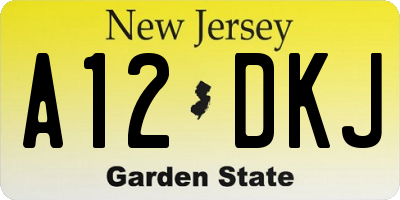 NJ license plate A12DKJ