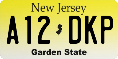 NJ license plate A12DKP