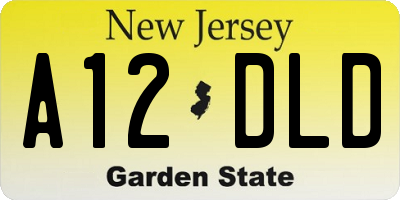 NJ license plate A12DLD