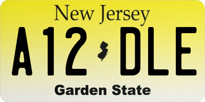 NJ license plate A12DLE