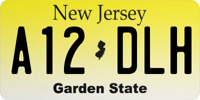 NJ license plate A12DLH