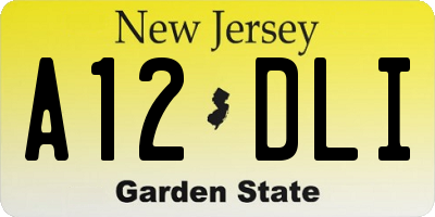 NJ license plate A12DLI