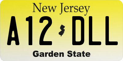 NJ license plate A12DLL
