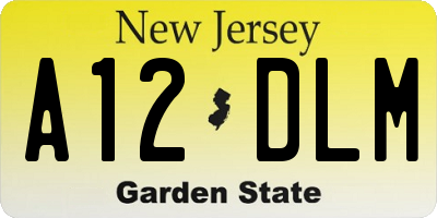 NJ license plate A12DLM