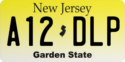 NJ license plate A12DLP