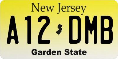 NJ license plate A12DMB