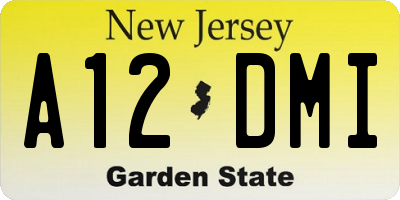 NJ license plate A12DMI