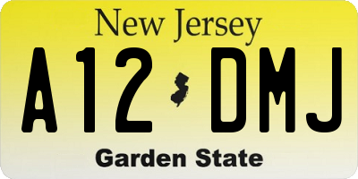 NJ license plate A12DMJ