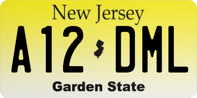 NJ license plate A12DML