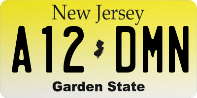 NJ license plate A12DMN