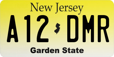 NJ license plate A12DMR