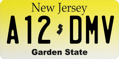 NJ license plate A12DMV