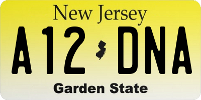 NJ license plate A12DNA