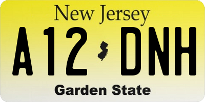NJ license plate A12DNH
