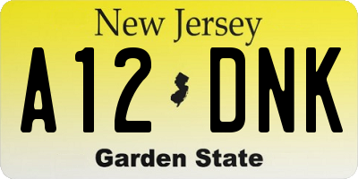 NJ license plate A12DNK