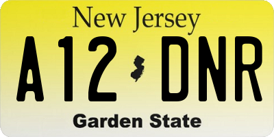 NJ license plate A12DNR