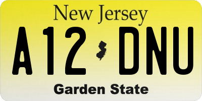 NJ license plate A12DNU