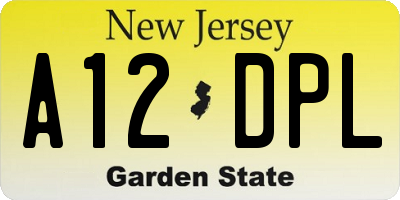 NJ license plate A12DPL