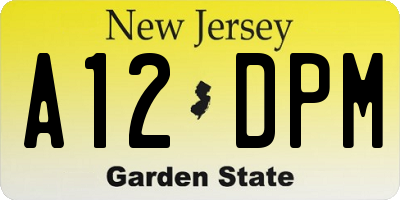 NJ license plate A12DPM