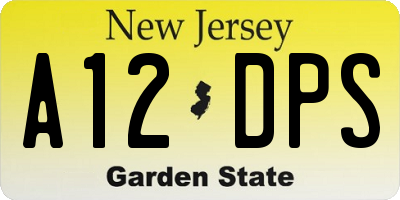 NJ license plate A12DPS