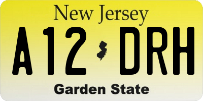 NJ license plate A12DRH