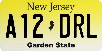 NJ license plate A12DRL