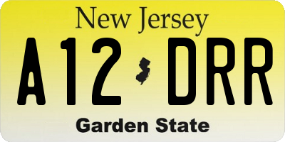 NJ license plate A12DRR