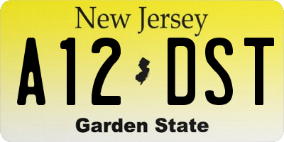 NJ license plate A12DST