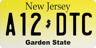 NJ license plate A12DTC