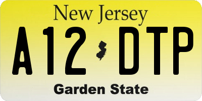 NJ license plate A12DTP