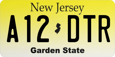 NJ license plate A12DTR