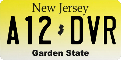 NJ license plate A12DVR