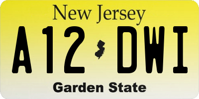 NJ license plate A12DWI