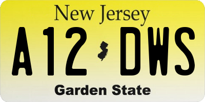 NJ license plate A12DWS