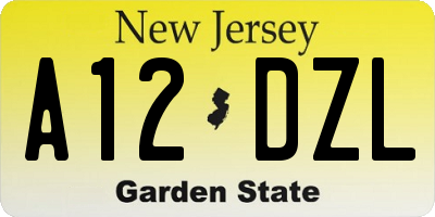 NJ license plate A12DZL