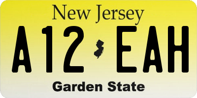 NJ license plate A12EAH