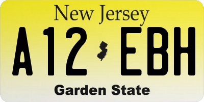 NJ license plate A12EBH