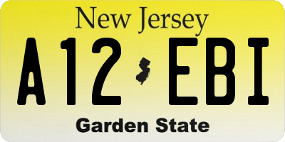 NJ license plate A12EBI