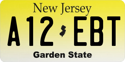 NJ license plate A12EBT