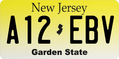 NJ license plate A12EBV