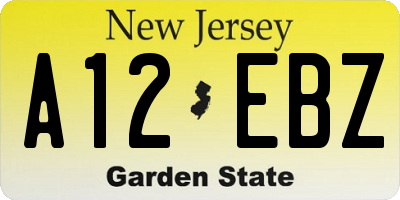 NJ license plate A12EBZ