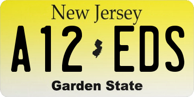 NJ license plate A12EDS