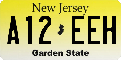 NJ license plate A12EEH