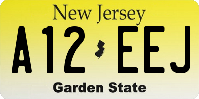 NJ license plate A12EEJ