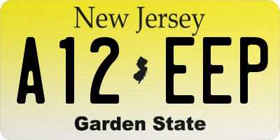 NJ license plate A12EEP