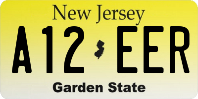 NJ license plate A12EER