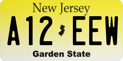 NJ license plate A12EEW