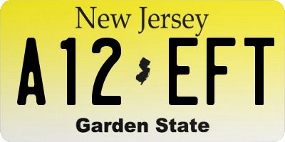NJ license plate A12EFT